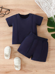 Boy's Cotton Casual Suit Crew Neck Tee Top & Shorts Toddler Baby Outfit Clothes