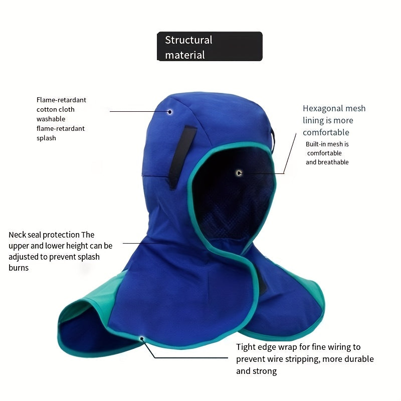 Fireproof Welder's Hat & Shawl Heat Resistant Protective Gear