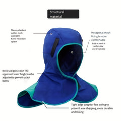 Fireproof Welder's Hat & Shawl Heat Resistant Protective Gear