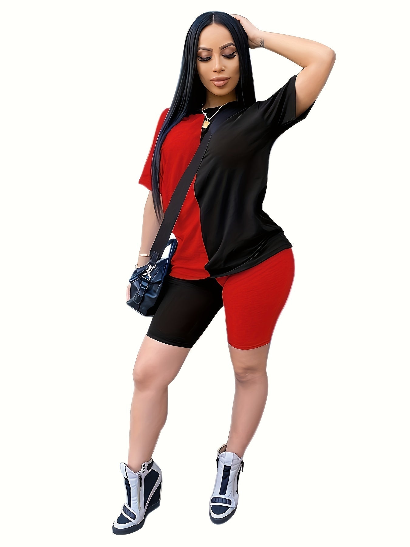 Casual Two piece Set T-shirt & High Waist Shorts