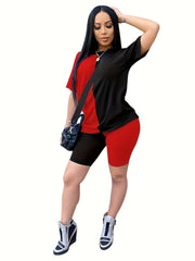 Casual Two piece Set T-shirt & High Waist Shorts