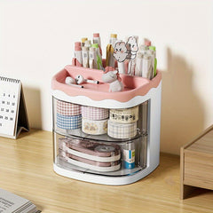 Cartoon Transparent Pen Holder Office Desktop Storage Box