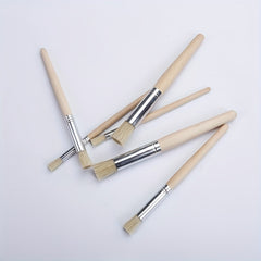 6pcs Stencil Paint Brushes Set Bristle Hair Wooden Handle DIY Crafts Watercolor