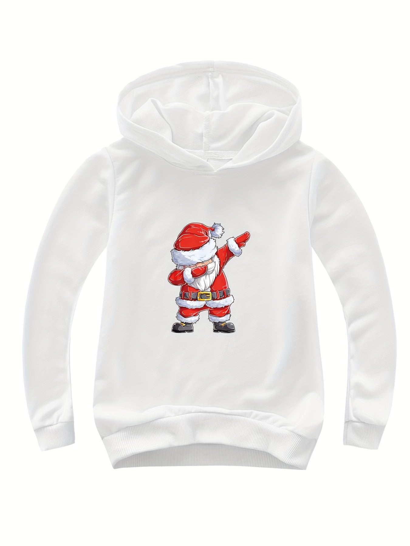 Dancing Santa Print Cotton Hoodie Girls Pullover Spring Fall Christmas