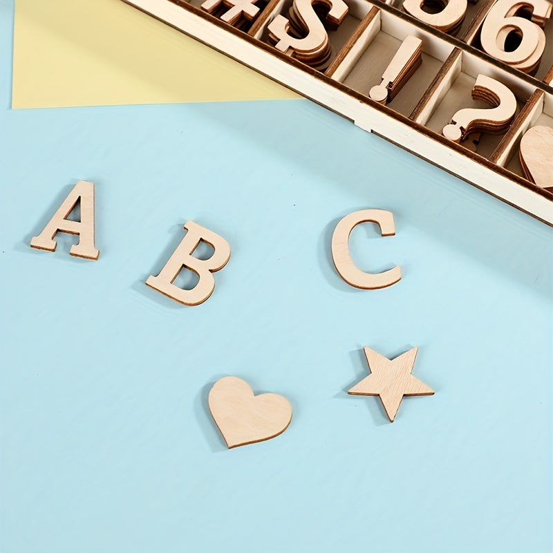 270 Pieces Wooden Alphabet Letters and Numbers with Symbols in Storage Tray