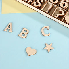 270 Pieces Wooden Alphabet Letters and Numbers with Symbols in Storage Tray