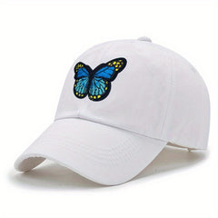 Butterfly Embroidery Baseball Cap Distressed Dad Hat