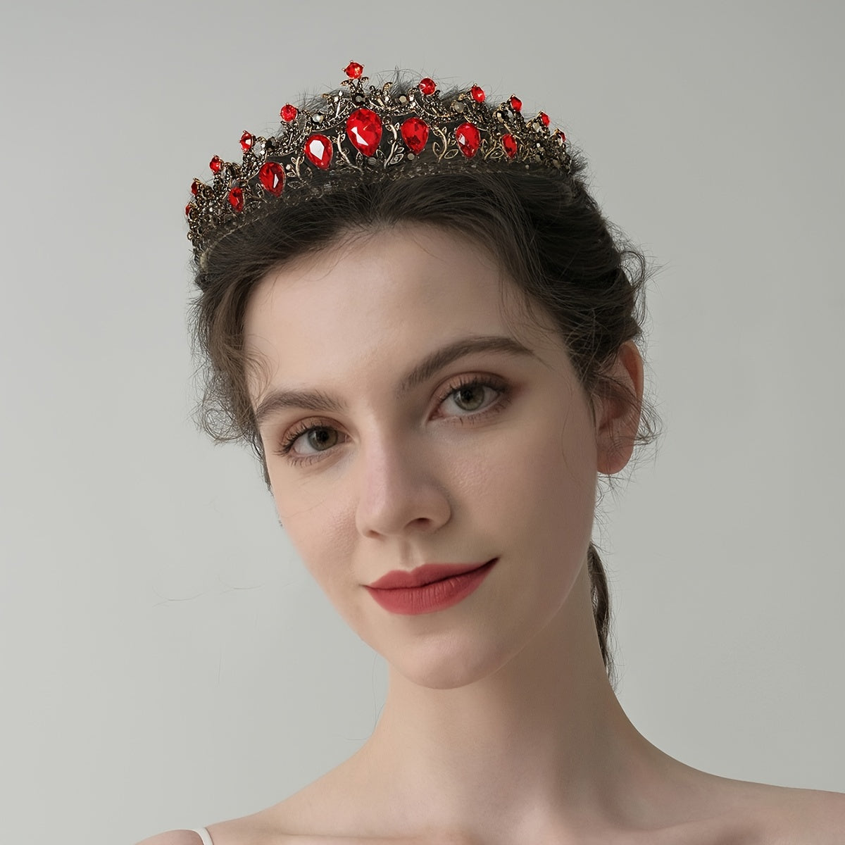 Purple Red Rhinestone Crown Hairband Headband Party Favor Decorations