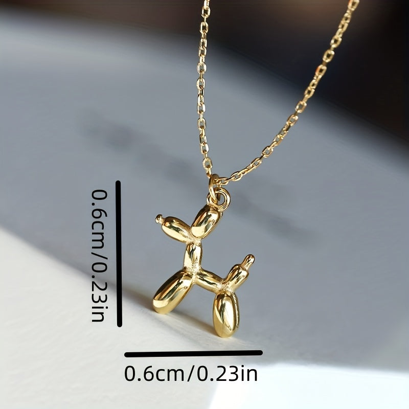 Girls Balloon Dog Necklace Animal Charm Necklace for Baby Girls