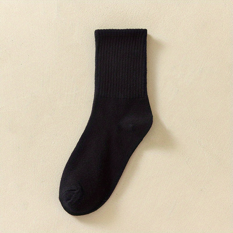 6 Pairs Boys Plain Crew Socks Comfortable Kids Accessories