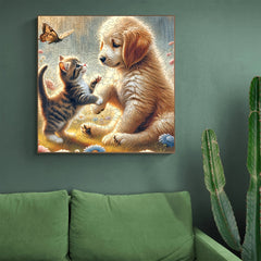 Adorable Kitten and Puppy Wooden Jigsaw Puzzle