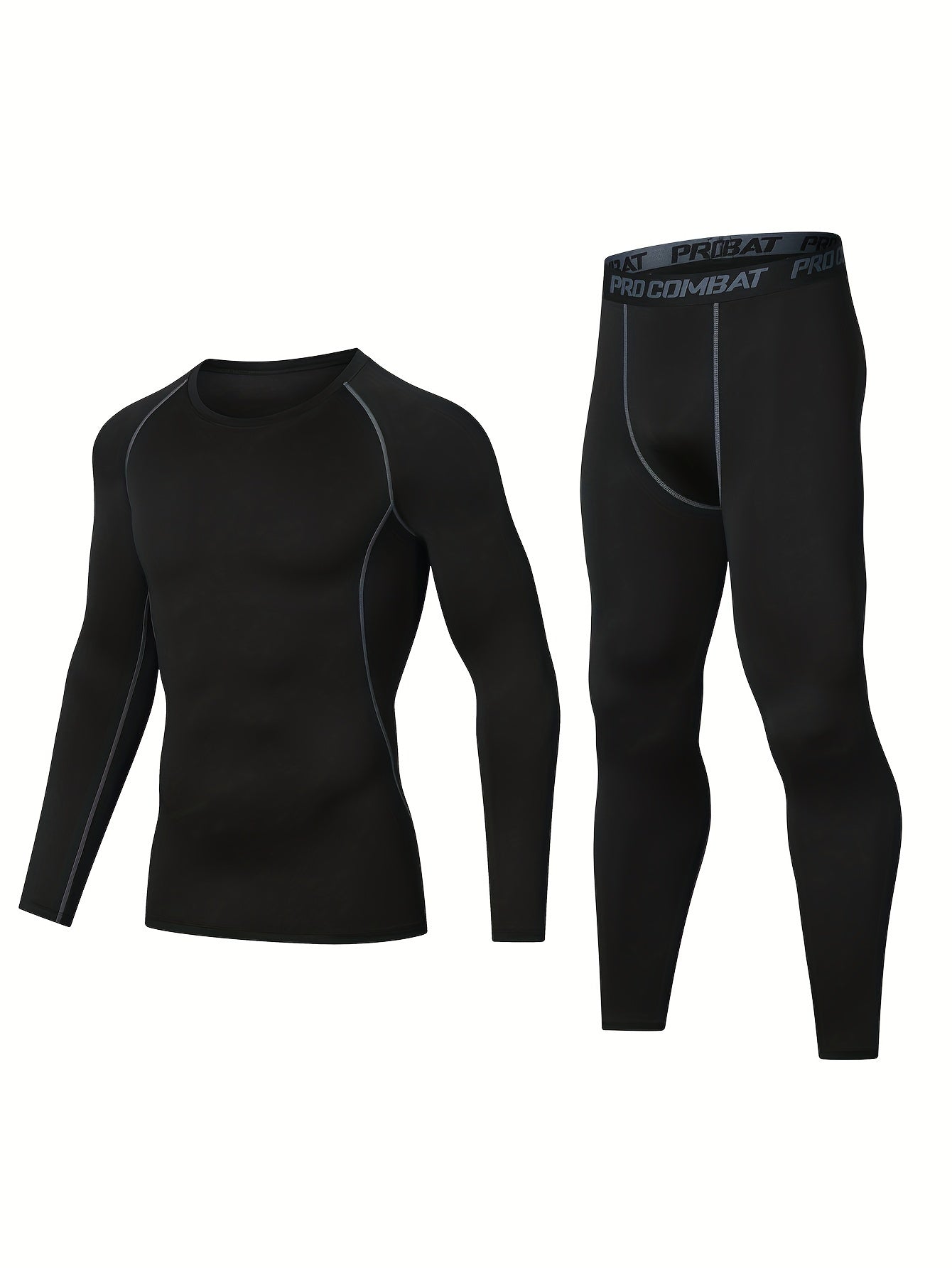Men's High Stretch Gym Fitness Set Long Sleeve T shirt And Legging Set