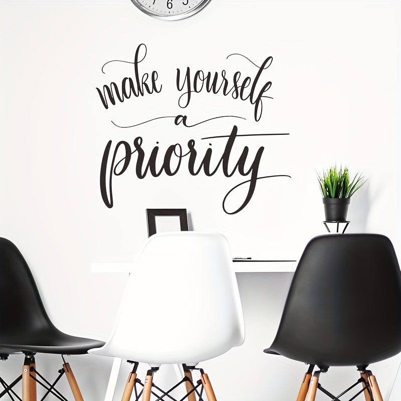 Make Yourself a Priority Wall Decals Art Quote for Bedroom Living Room