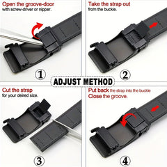 Men's Leather Needle Buckle Belt Brown Middle aged & Youth Casual