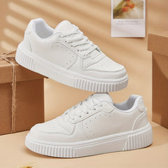 Women's Solid Sneakers Casual Lightweight Low Top Skate Shoes