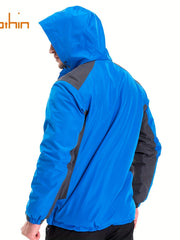 Men's Thermal Fleece Skiing Hooded Jacket Windproof & Waterproof Windbreaker