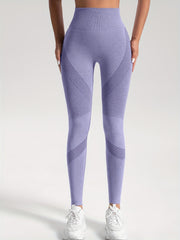 Stretchy Knit High-Waisted Leggings for Yoga and Running