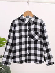 Boys Plaid Shirts Long Sleeve Tops Spring Fall Outwear Jacket