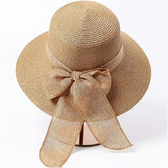 Wide Brim Bowknot Sun Hat Straw Bucket Hats for Women Summer Outdoor