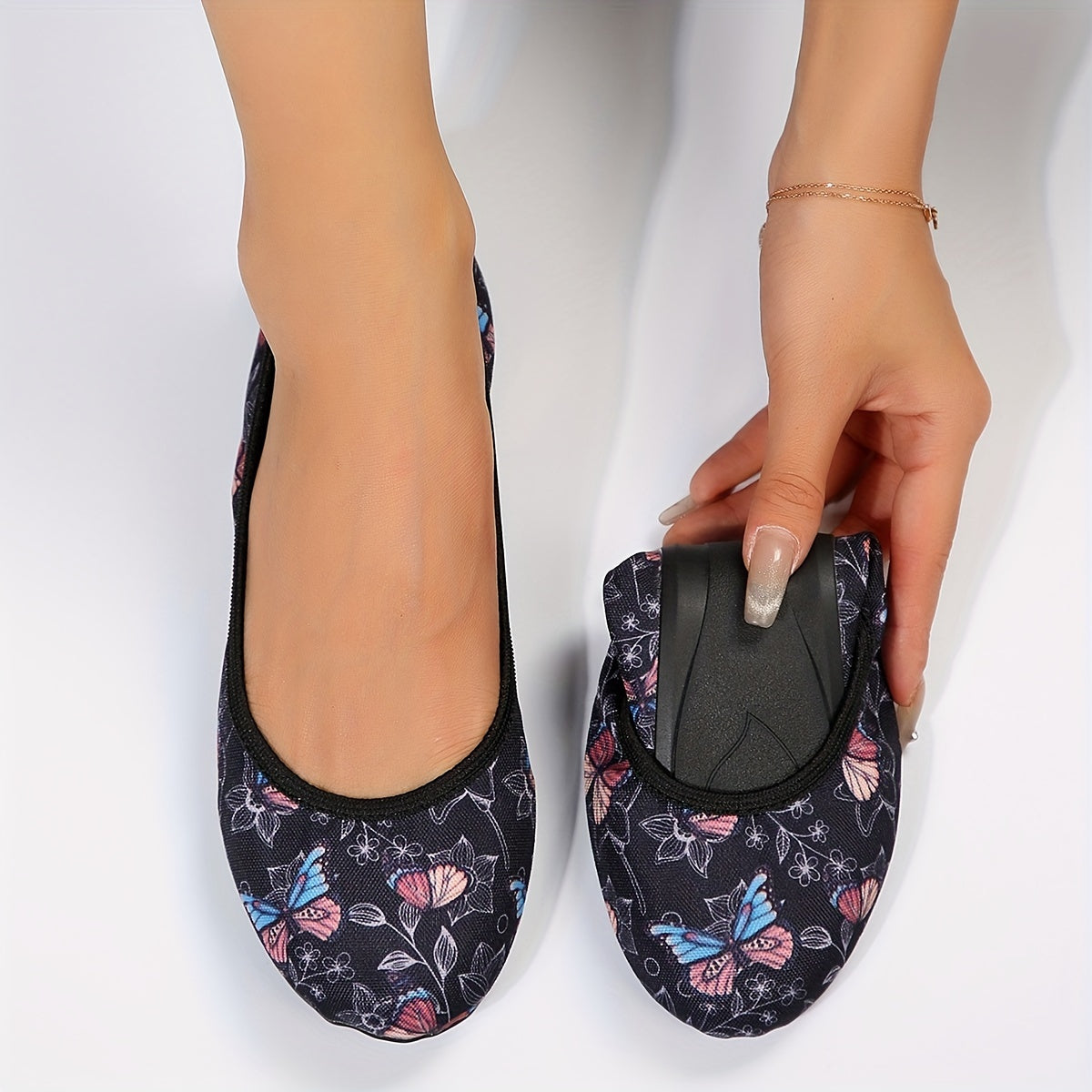 Women's Butterfly Pattern Ballet Shoes Lightweight Soft Sole Shoes