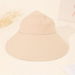 Beige Reversible Visor Hat UV Protection Sunscreen Travel Beach Hat
