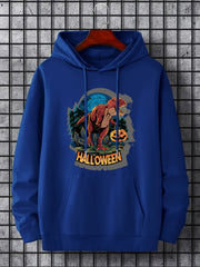Men's Halloween Dino Print Hoodie Casual Sweatshirt