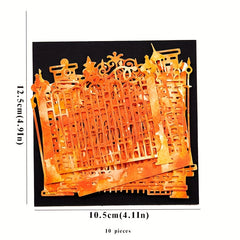 10pcs Hollowed Stamping Card Curtain Decorative Paper