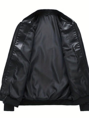 Men's Windproof PU Leather Jacket Outdoor Wear