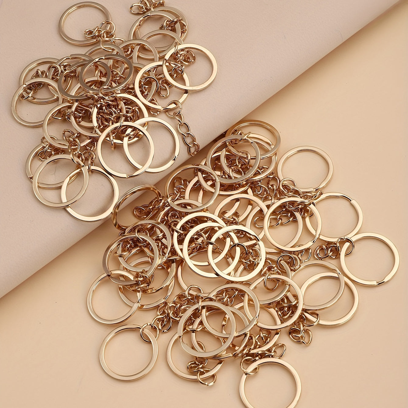 Golden Five Keychain Split Rings w/ Lobster Clasp DIY Accessories