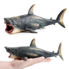 Realistic Shark Model Bite Resistant PVC Collectible Toy w/ Detailed Markings