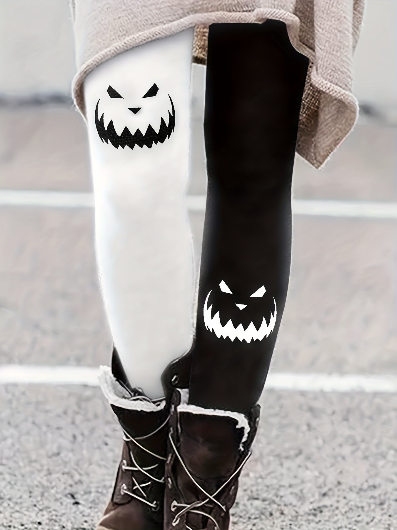 Halloween Graphic Print Skinny Leggings Casual