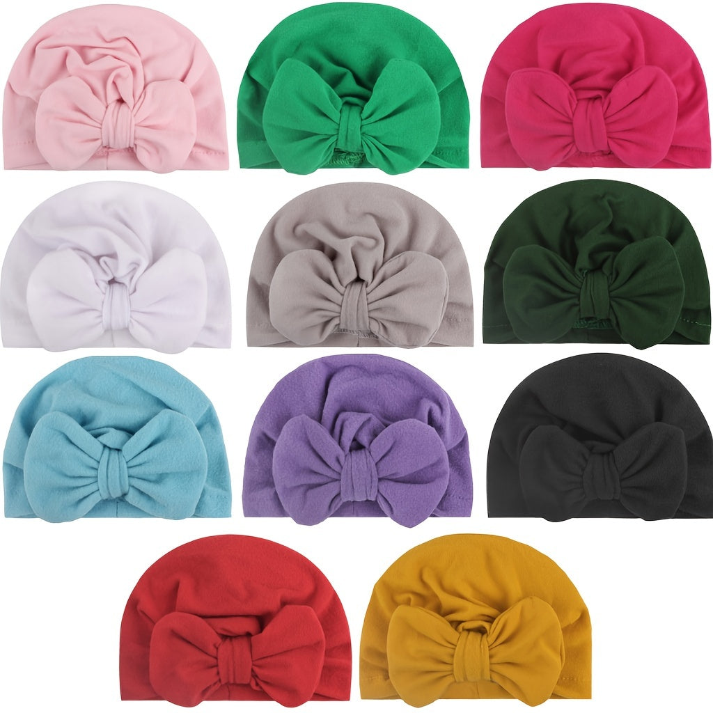 Infant Head Wrap Hat Bow Beanie Caps Turban For Baby Boys And Girls