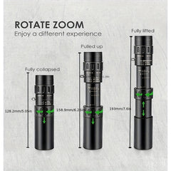Portable 10-300X40 HD Zoom Telescope Monocular Long Range Binoculars