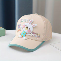 Girls Bunny Mesh Baseball Cap Adjustable Sun Hat