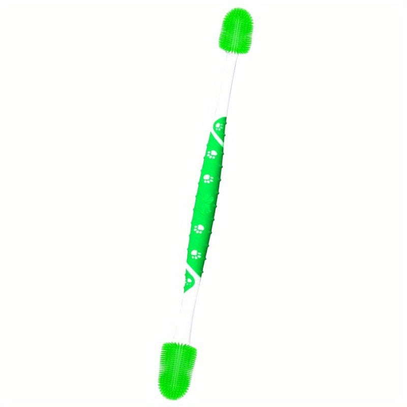 Double Headed Pet Toothbrush For Dogs Cats 360 Degree Silicone Bristle Brush