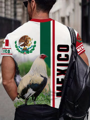 MEXICO Chicken 3D Print Men's Comfy T-shirt Graphic Tee