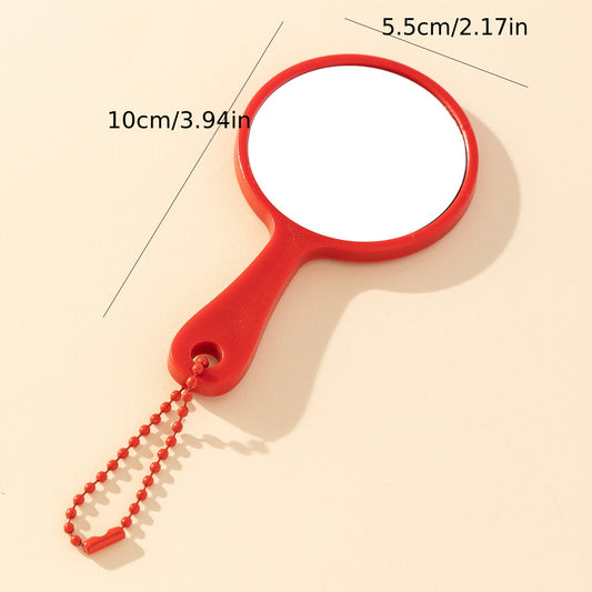 Small Round Hand Mirror with Chain for Makeup Cosmetic Touch Up