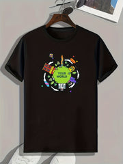 ''YOUR WORLD'' Print Men's Graphic T shirt Casual Comfy Tees For Summer