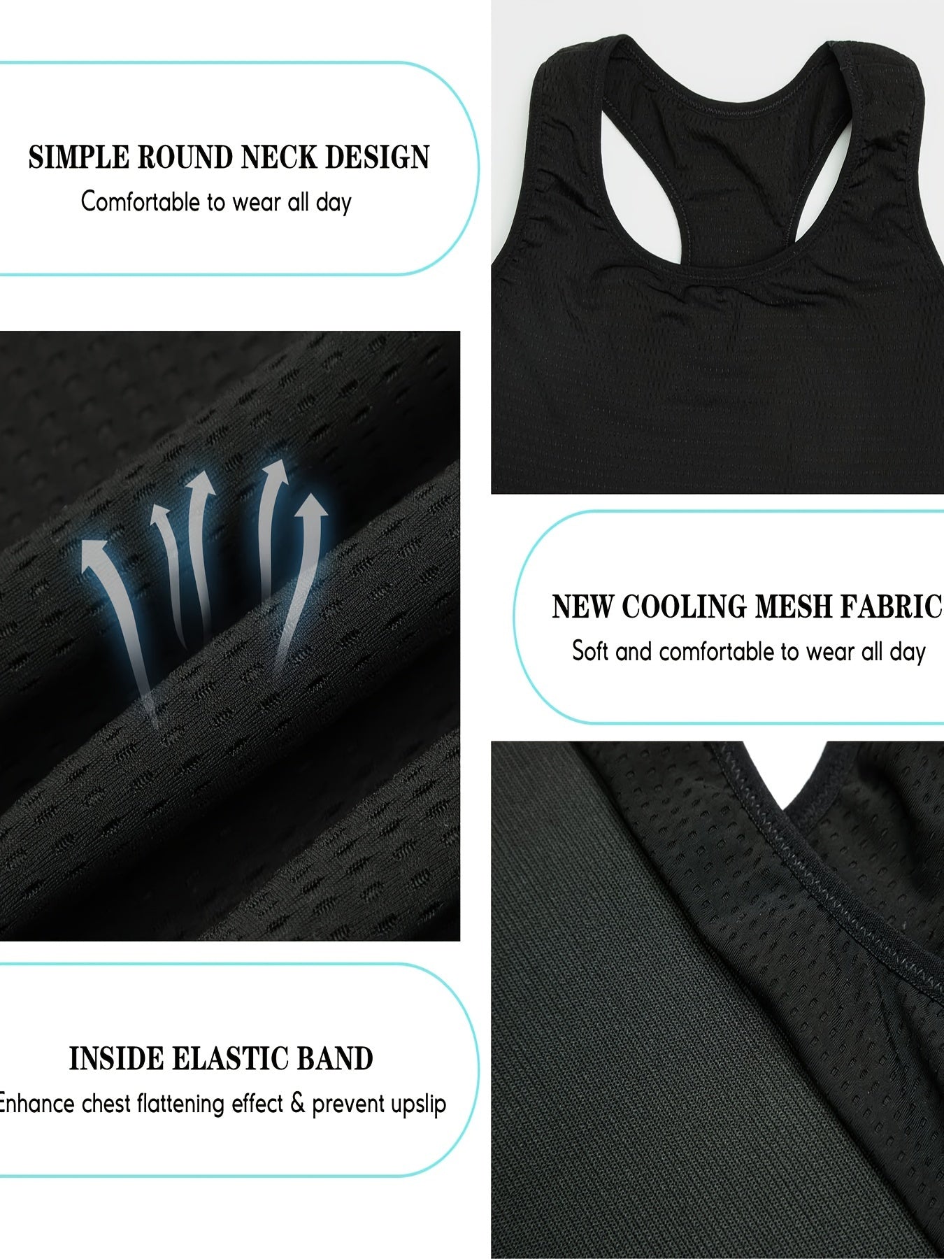 Breathable Sports Tank Top Round Neck Running Crop Top
