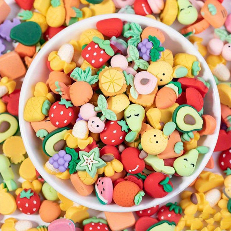50pcs Resin Mix Cartoon Style Slime Charms DIY Jewelry Making Accessories