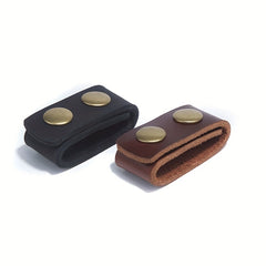 2pcs Cowhide Duty Belt Keepers with Double Snap Button