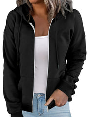 Oversized Zip Up Long Sleeve Hoodie