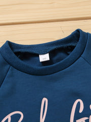 Baby Girls Casual Sweatshirt Long Sleeve Letter Print Knit Shirt
