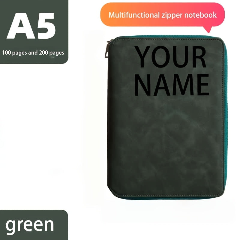 Custom A5 Faux Leather Notebook Personalized 200-Page Journal