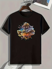 Pattern Print Men's Graphic T-shirt for Summer