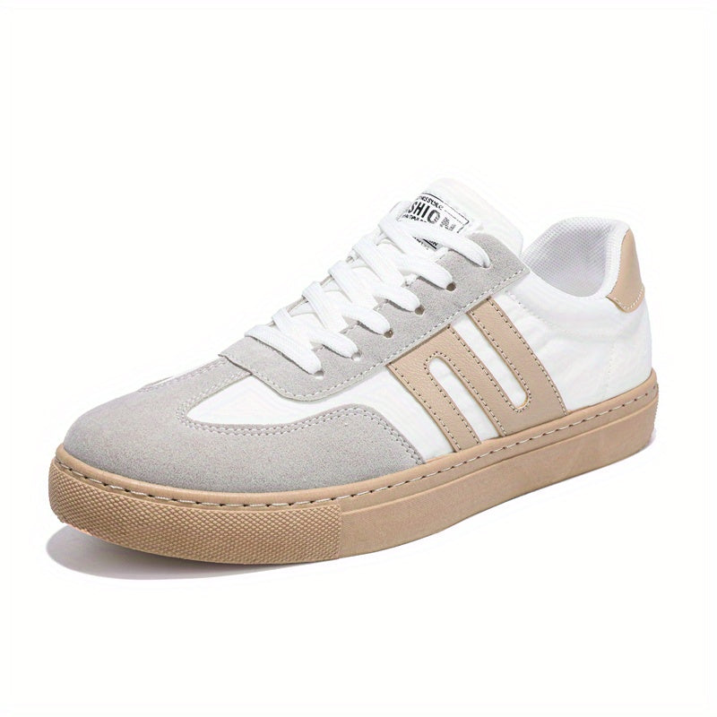 Men's Striped Lace up Skate Shoes Walking Sneakers