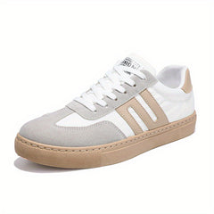 Men's Striped Lace up Skate Shoes Walking Sneakers
