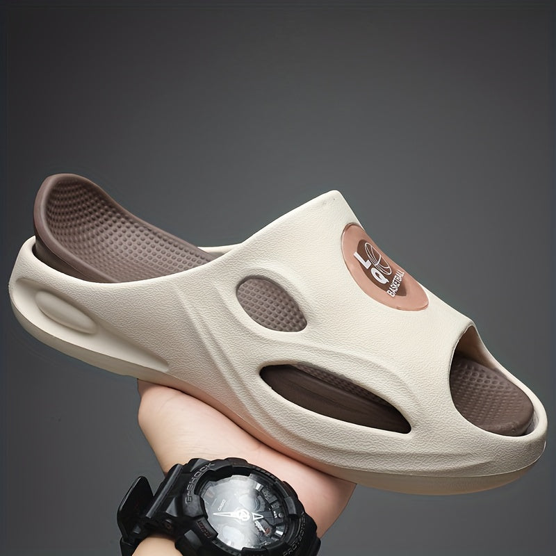 Men's Color Block Slides Soft Sole Slippers for Outdoor Activities