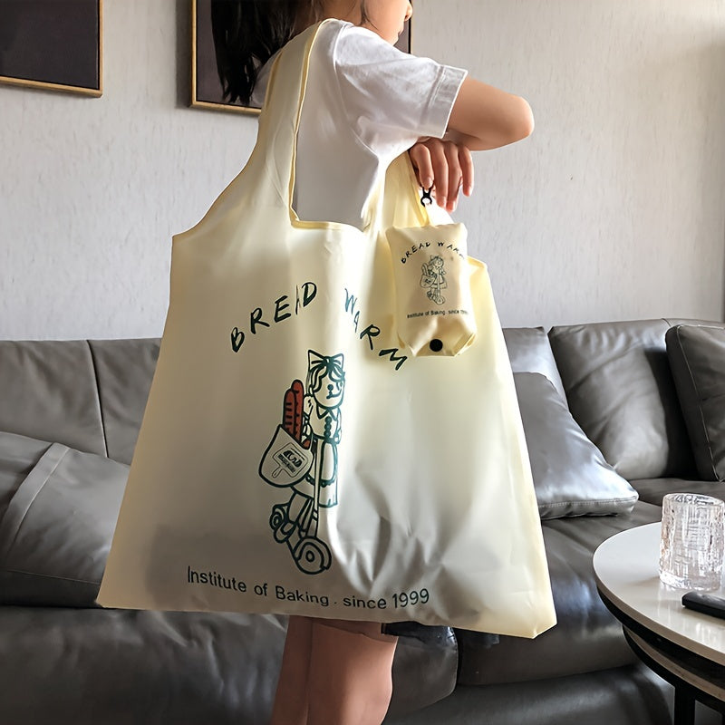 2pcs Foldable Shopping Bag Reusable Animal Plant Print