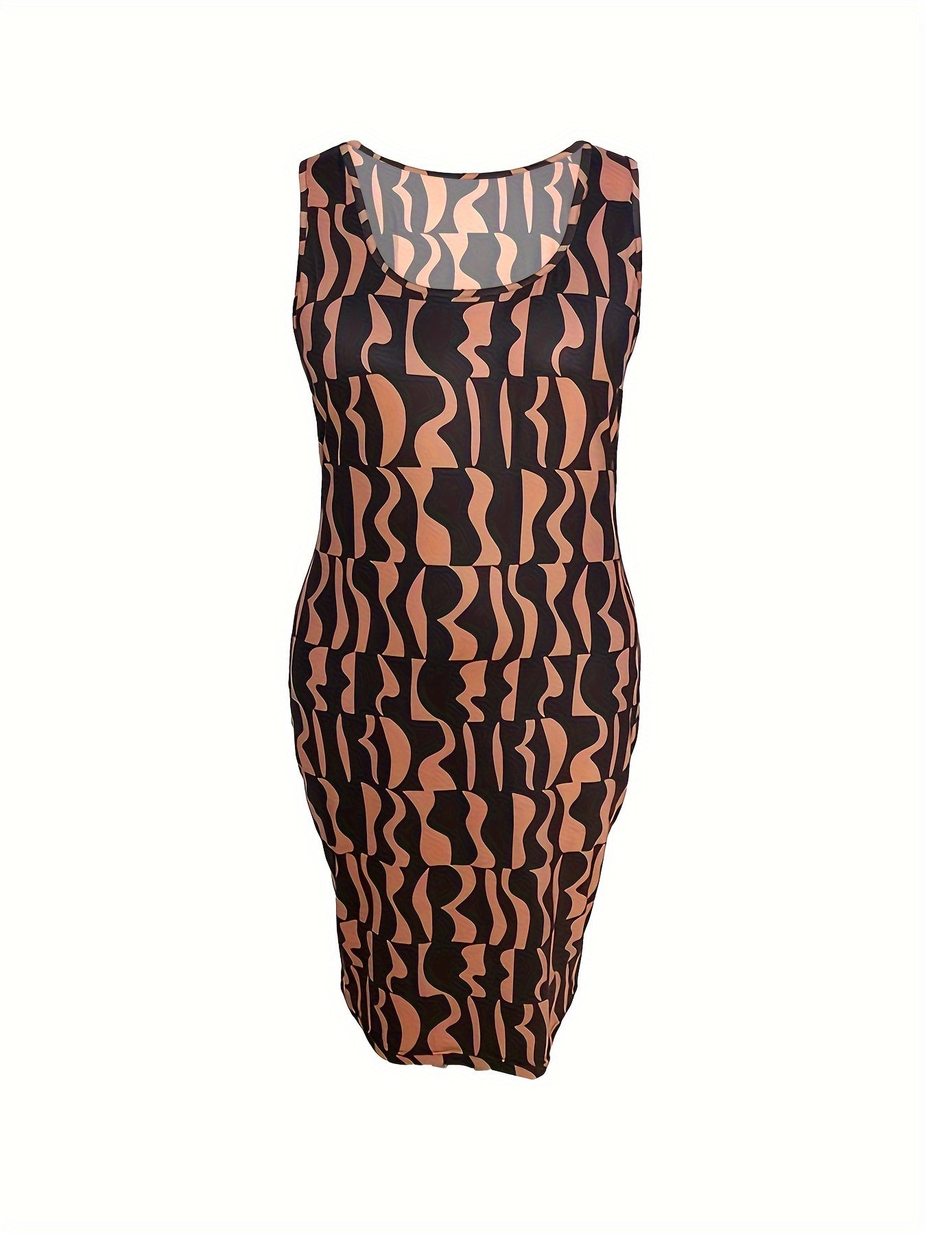 Women's Plus Geometric Print Cardigan & Tank Dress Set
